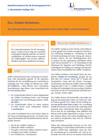 Das »Dublin-Verfahren« Die Zulässigkeitskeitsprüfung im Asylverfahren bei »Dublin-Fällen« und »Anerkannten« (06/2021)