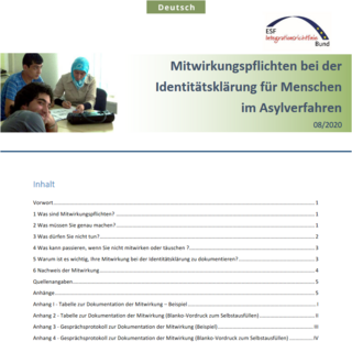 Arbeitshilfe: Mitwirkungspflichten bei der Identitätsklärung für Menschen im Asylverfahren (08/2020)