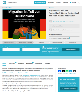 Petition des AK Politik: "Migration ist Teil von Deutschland! Für ein Deutschland, das seine Vielfalt wertschätzt"
