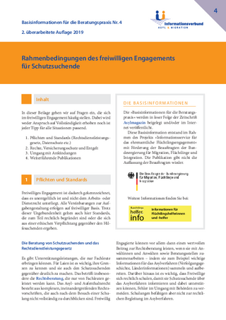 Basisinformation "Rahmenbedingungen des freiwilligen Engagements" (10/2019)