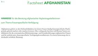 Factsheet zum Thema frauenspezifische Verfolgung in Afghanistan (09/2022)