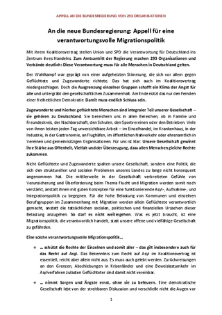 Appell an die neue Bundesregierung: 293 Organisationen fordern eine verantwortungsvolle Migrationspolitik (Pressemitteilung 06.05.2025)