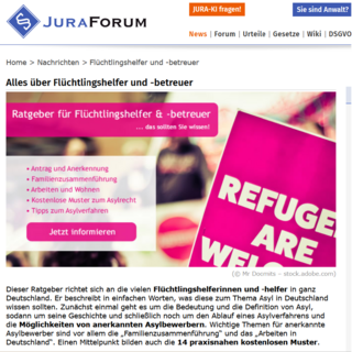 JuraForum: Ratgeber für Flüchtlingshelferinnen und -helfer