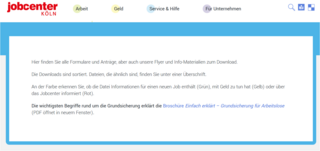Jobcenter Köln: Formulare, Anträge, Flyer und Info-Materialien