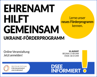 Ukraine Förderprogramm „EHRENAMT HILFT GEMEINSAM“ der Deutschen Stiftung für Engagement und Ehrenamt