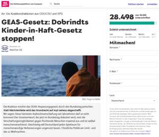 Online-Petition: GEAS-Gesetz - Dobrindts Kinder-in-Haft-Gesetz stoppen!
