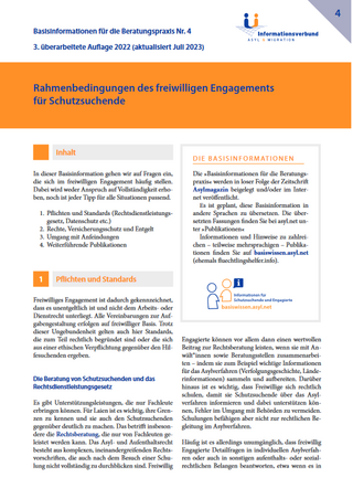 Basisinformation Nr. 4 "Rahmenbedingungen des freiwilligen Engagements" (07/2023)