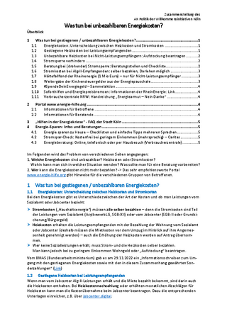 Was tun bei unbezahlbaren Energiekosten? - Zusammenstellung des AK Politik der Willkommensinitiativen Köln (31.12.2022)