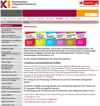 Stadt Köln: Förderaufruf rassismuskritische Projektmittel für 2026 (Antragsfrist: 20.11.2025)