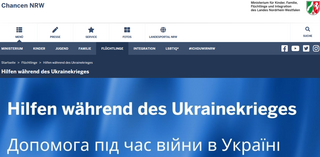 Hilfen während des Ukrainekrieges - Hilfe-Portal des MKFFI NRW